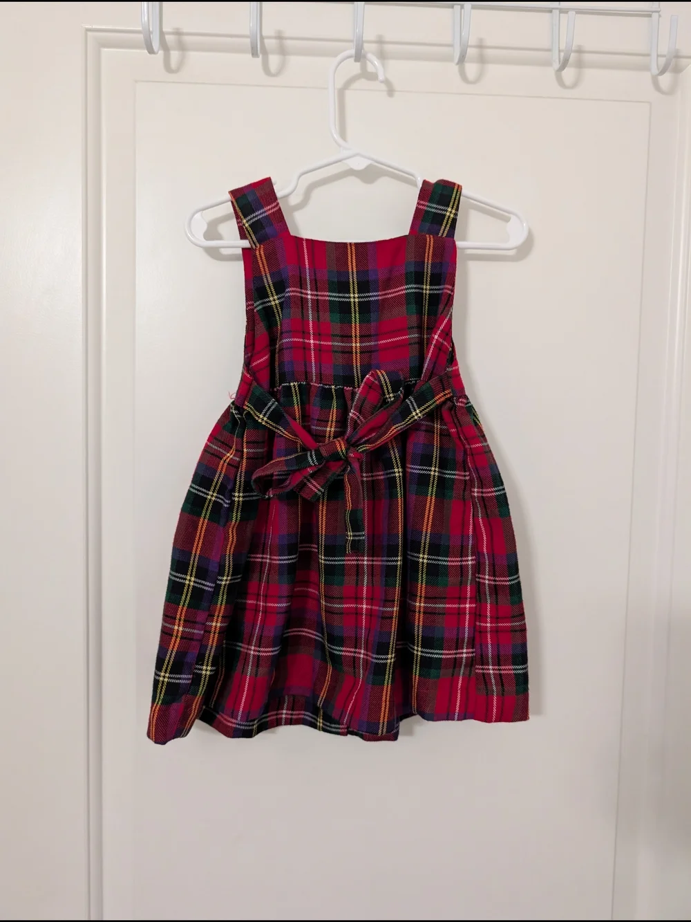 Vintage OshKosh B'gosh 2T Red Tartan Plaid Christmas Jumper Dress